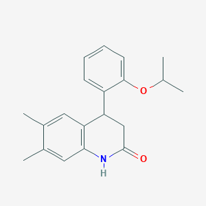 molecular formula C20H23NO2 B3957032 4-(2-isopropoxyphenyl)-6,7-dimethyl-3,4-dihydro-2(1H)-quinolinone 