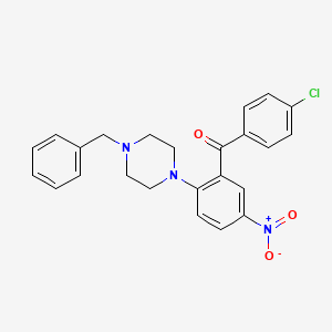 molecular formula C24H22ClN3O3 B3957042 [2-(4-benzyl-1-piperazinyl)-5-nitrophenyl](4-chlorophenyl)methanone 
