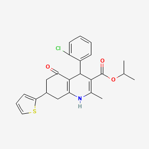 molecular formula C24H24ClNO3S B3957045 isopropyl 4-(2-chlorophenyl)-2-methyl-5-oxo-7-(2-thienyl)-1,4,5,6,7,8-hexahydro-3-quinolinecarboxylate 
