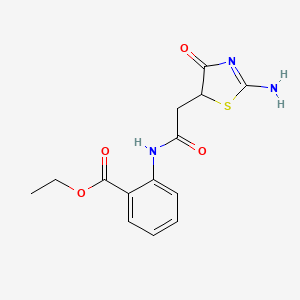 molecular formula C14H15N3O4S B3957051 ethyl 2-{[(2-imino-4-oxo-1,3-thiazolidin-5-yl)acetyl]amino}benzoate 