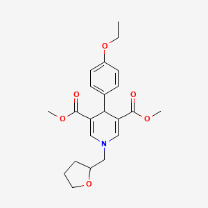 molecular formula C22H27NO6 B3957056 dimethyl 4-(4-ethoxyphenyl)-1-(tetrahydro-2-furanylmethyl)-1,4-dihydro-3,5-pyridinedicarboxylate 