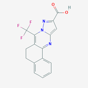molecular formula C16H10F3N3O2 B395706 7-(Trifluoromethyl)-5,6-dihydrobenzo[h]pyrazolo[5,1-b]quinazoline-10-carboxylic acid CAS No. 310451-85-5