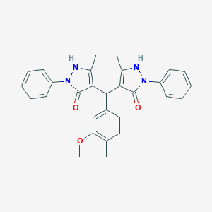 molecular formula C29H28N4O3 B395707 4-[(5-hydroxy-3-methyl-1-phenyl-1H-pyrazol-4-yl)(3-methoxy-4-methylphenyl)methyl]-3-methyl-1-phenyl-1H-pyrazol-5-ol 