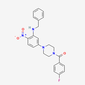 molecular formula C24H23FN4O3 B3957080 N-benzyl-5-[4-(4-fluorobenzoyl)-1-piperazinyl]-2-nitroaniline 