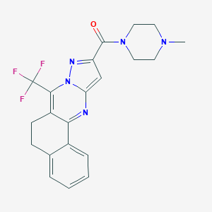 molecular formula C21H20F3N5O B395709 (4-Methylpiperazino)[7-(trifluoromethyl)-5,6-dihydrobenzo[h]pyrazolo[5,1-b]quinazolin-10-yl]methanone 