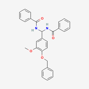 molecular formula C29H26N2O4 B3957092 N,N'-{[4-(benzyloxy)-3-methoxyphenyl]methylene}dibenzamide 