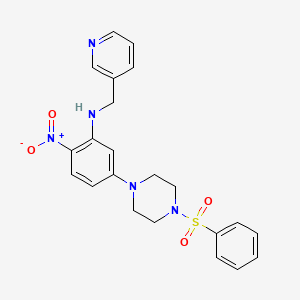 molecular formula C22H23N5O4S B3957107 2-nitro-5-[4-(phenylsulfonyl)-1-piperazinyl]-N-(3-pyridinylmethyl)aniline 