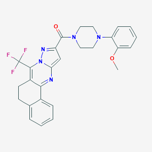 [4-(2-Methoxyphenyl)piperazino][7-(trifluoromethyl)-5,6-dihydrobenzo[h]pyrazolo[5,1-b]quinazolin-10-yl]methanone