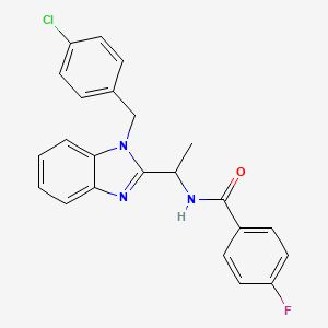 molecular formula C23H19ClFN3O B3957139 N-{1-[1-(4-chlorobenzyl)-1H-benzimidazol-2-yl]ethyl}-4-fluorobenzamide 