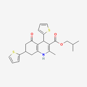 molecular formula C23H25NO3S2 B3957140 isobutyl 2-methyl-5-oxo-4,7-di-2-thienyl-1,4,5,6,7,8-hexahydro-3-quinolinecarboxylate 