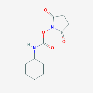 molecular formula C11H16N2O4 B395715 1-{[(Cyclohexylamino)carbonyl]oxy}-2,5-pyrrolidinedione CAS No. 80672-61-3