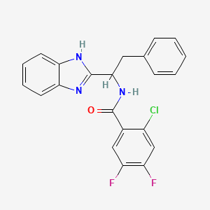 molecular formula C22H16ClF2N3O B3957155 N-[1-(1H-benzimidazol-2-yl)-2-phenylethyl]-2-chloro-4,5-difluorobenzamide 