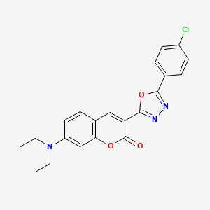 molecular formula C21H18ClN3O3 B3957162 3-[5-(4-chlorophenyl)-1,3,4-oxadiazol-2-yl]-7-(diethylamino)-2H-chromen-2-one 