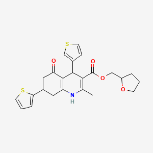 molecular formula C24H25NO4S2 B3957175 tetrahydro-2-furanylmethyl 2-methyl-5-oxo-7-(2-thienyl)-4-(3-thienyl)-1,4,5,6,7,8-hexahydro-3-quinolinecarboxylate 
