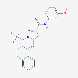molecular formula C22H15F3N4O2 B395719 N-(3-hydroxyphenyl)-7-(trifluoromethyl)-5,6-dihydrobenzo[h]pyrazolo[5,1-b]quinazoline-10-carboxamide 