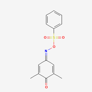 molecular formula C14H13NO4S B3957190 2,6-dimethyl-4-{[(phenylsulfonyl)oxy]imino}-2,5-cyclohexadien-1-one 