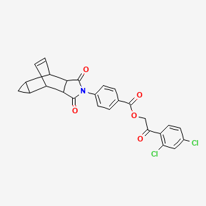 molecular formula C26H19Cl2NO5 B3957198 2-(2,4-dichlorophenyl)-2-oxoethyl 4-(3,5-dioxo-4-azatetracyclo[5.3.2.0~2,6~.0~8,10~]dodec-11-en-4-yl)benzoate 