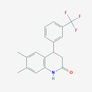 6,7-dimethyl-4-[3-(trifluoromethyl)phenyl]-3,4-dihydro-2(1H)-quinolinone