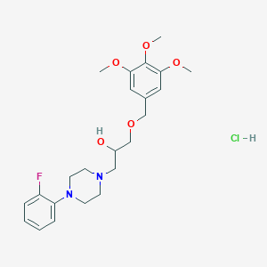 molecular formula C23H32ClFN2O5 B3957200 1-[4-(2-fluorophenyl)-1-piperazinyl]-3-[(3,4,5-trimethoxybenzyl)oxy]-2-propanol hydrochloride 