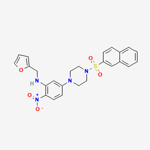 molecular formula C25H24N4O5S B3957209 (2-furylmethyl){5-[4-(2-naphthylsulfonyl)-1-piperazinyl]-2-nitrophenyl}amine 