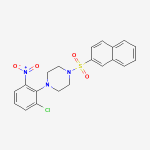 molecular formula C20H18ClN3O4S B3957217 1-(2-chloro-6-nitrophenyl)-4-(2-naphthylsulfonyl)piperazine 