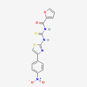 molecular formula C15H10N4O4S2 B3957218 N-({[4-(4-nitrophenyl)-1,3-thiazol-2-yl]amino}carbonothioyl)-2-furamide 