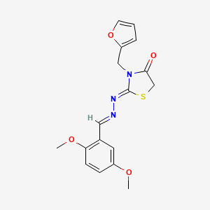 molecular formula C17H17N3O4S B3957236 2,5-dimethoxybenzaldehyde [3-(2-furylmethyl)-4-oxo-1,3-thiazolidin-2-ylidene]hydrazone 