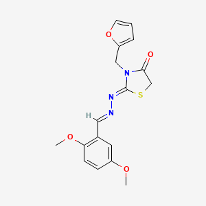 2,5-dimethoxybenzaldehyde [3-(2-furylmethyl)-4-oxo-1,3-thiazolidin-2-ylidene]hydrazone