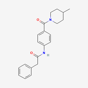 molecular formula C21H24N2O2 B3957258 N-{4-[(4-methyl-1-piperidinyl)carbonyl]phenyl}-2-phenylacetamide 