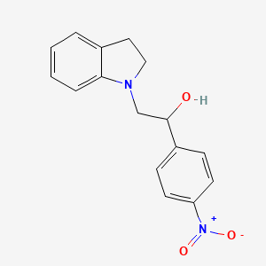molecular formula C16H16N2O3 B3957259 2-(2,3-dihydro-1H-indol-1-yl)-1-(4-nitrophenyl)ethanol 