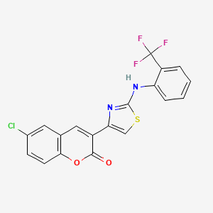 6-chloro-3-(2-{[2-(trifluoromethyl)phenyl]amino}-1,3-thiazol-4-yl)-2H-chromen-2-one