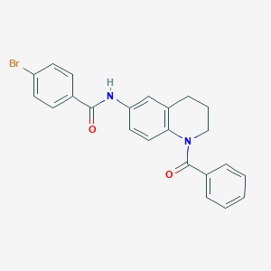 B395728 N-(1-benzoyl-3,4-dihydro-2H-quinolin-6-yl)-4-bromobenzamide CAS No. 369402-64-2