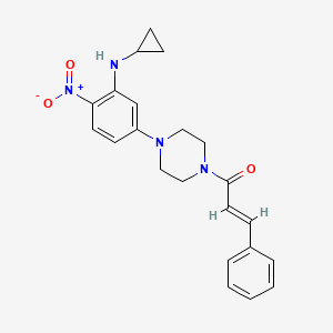 molecular formula C22H24N4O3 B3957304 5-(4-cinnamoyl-1-piperazinyl)-N-cyclopropyl-2-nitroaniline 