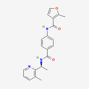 molecular formula C21H21N3O3 B3957312 2-methyl-N-[4-({[(1S)-1-(3-methylpyridin-2-yl)ethyl]amino}carbonyl)phenyl]-3-furamide 