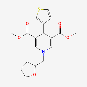 molecular formula C18H21NO5S B3957326 dimethyl 1-(tetrahydro-2-furanylmethyl)-4-(3-thienyl)-1,4-dihydro-3,5-pyridinedicarboxylate 