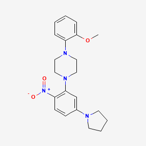 molecular formula C21H26N4O3 B3957328 1-(2-methoxyphenyl)-4-[2-nitro-5-(1-pyrrolidinyl)phenyl]piperazine 