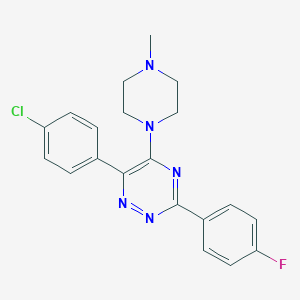molecular formula C20H19ClFN5 B395733 6-(4-Chlorophenyl)-3-(4-fluorophenyl)-5-(4-methylpiperazin-1-yl)-1,2,4-triazine 
