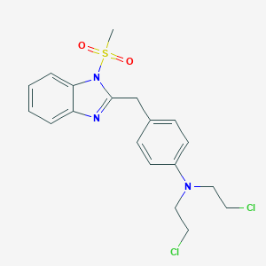molecular formula C19H21Cl2N3O2S B395734 N,N-bis(2-chloroethyl)-4-{[1-(methylsulfonyl)-1H-benzimidazol-2-yl]methyl}aniline 