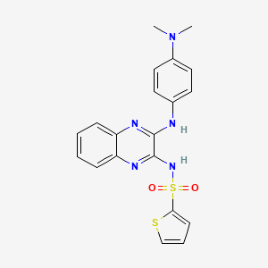molecular formula C20H19N5O2S2 B3957356 N-(3-{[4-(dimethylamino)phenyl]amino}-2-quinoxalinyl)-2-thiophenesulfonamide 