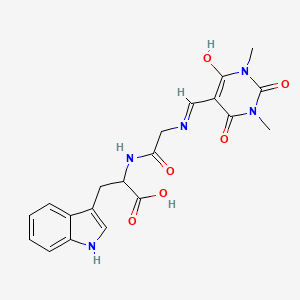 molecular formula C20H21N5O6 B3957357 N-[(1,3-dimethyl-2,4,6-trioxotetrahydro-5(2H)-pyrimidinylidene)methyl]glycyltryptophan 