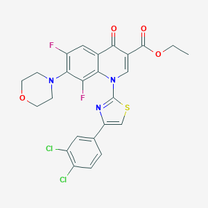 Ethyl 1-[4-(3,4-dichlorophenyl)-1,3-thiazol-2-yl]-6,8-difluoro-7-(4-morpholinyl)-4-oxo-1,4-dihydro-3-quinolinecarboxylate