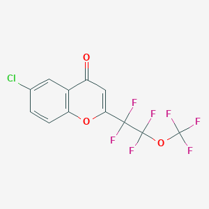 molecular formula C12H4ClF7O3 B3957360 6-chloro-2-[1,1,2,2-tetrafluoro-2-(trifluoromethoxy)ethyl]-4H-chromen-4-one 