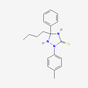 molecular formula C19H23N3S B3957362 5-butyl-2-(4-methylphenyl)-5-phenyl-1,2,4-triazolidine-3-thione 