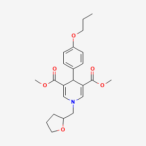 molecular formula C23H29NO6 B3957368 dimethyl 4-(4-propoxyphenyl)-1-(tetrahydro-2-furanylmethyl)-1,4-dihydro-3,5-pyridinedicarboxylate 