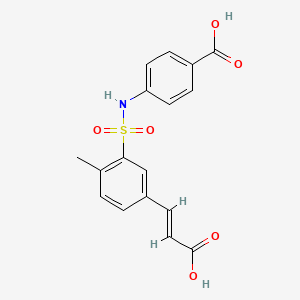 molecular formula C17H15NO6S B3957389 4-({[5-(2-carboxyvinyl)-2-methylphenyl]sulfonyl}amino)benzoic acid 