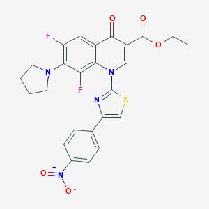 Ethyl 6,8-difluoro-1-(4-{4-nitrophenyl}-1,3-thiazol-2-yl)-4-oxo-7-(1-pyrrolidinyl)-1,4-dihydro-3-quinolinecarboxylate