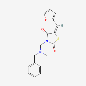 molecular formula C17H16N2O3S B3957417 3-{[benzyl(methyl)amino]methyl}-5-(2-furylmethylene)-1,3-thiazolidine-2,4-dione 