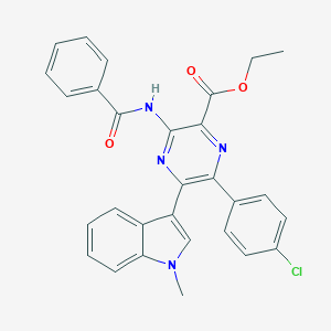 ethyl 3-(benzoylamino)-6-(4-chlorophenyl)-5-(1-methyl-1H-indol-3-yl)-2-pyrazinecarboxylate