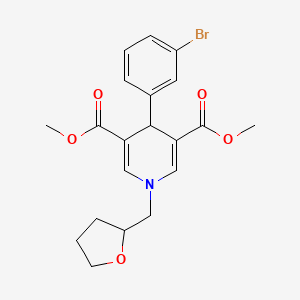 molecular formula C20H22BrNO5 B3957428 dimethyl 4-(3-bromophenyl)-1-(tetrahydro-2-furanylmethyl)-1,4-dihydro-3,5-pyridinedicarboxylate 