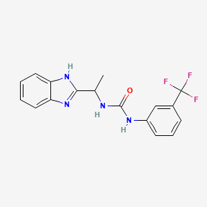 molecular formula C17H15F3N4O B3957436 N-[1-(1H-benzimidazol-2-yl)ethyl]-N'-[3-(trifluoromethyl)phenyl]urea 
